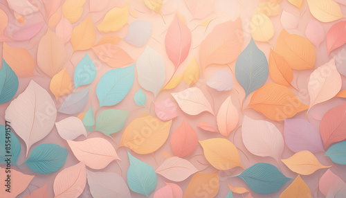 Simple background of scattered leaves generative AI