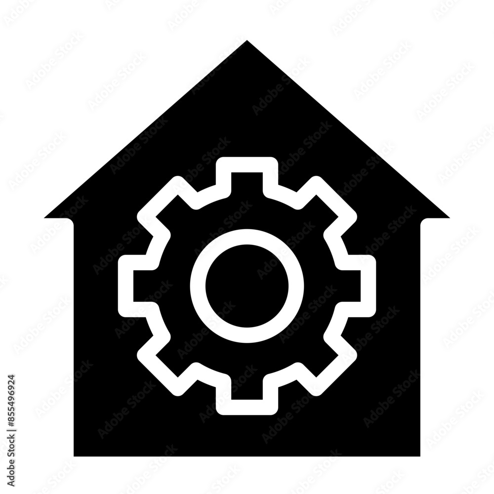 Smart home system icon. House, settings, gear, management, Smart home system icon. House, settings, gear, management,