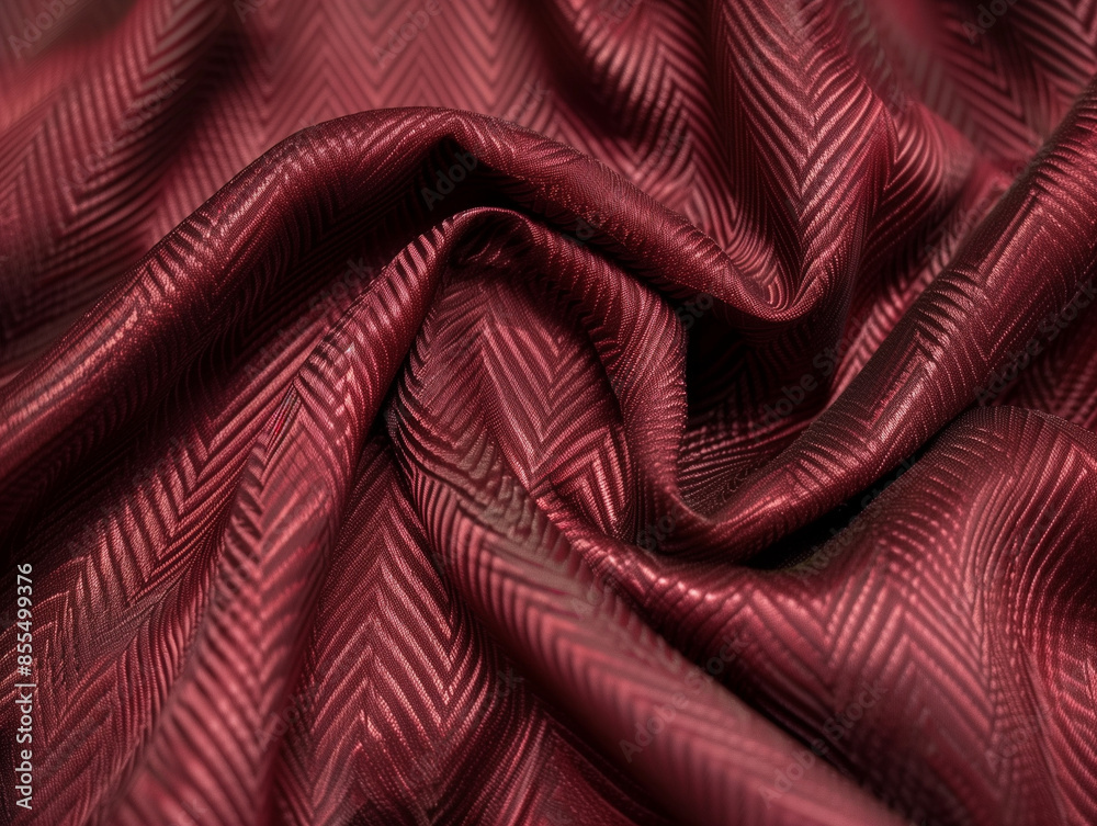 Deep Ruby Scene with Silk Feel and Herringbone Configuration