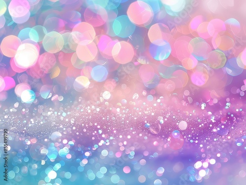 Bright abstract blue bokeh background ideal for holidays