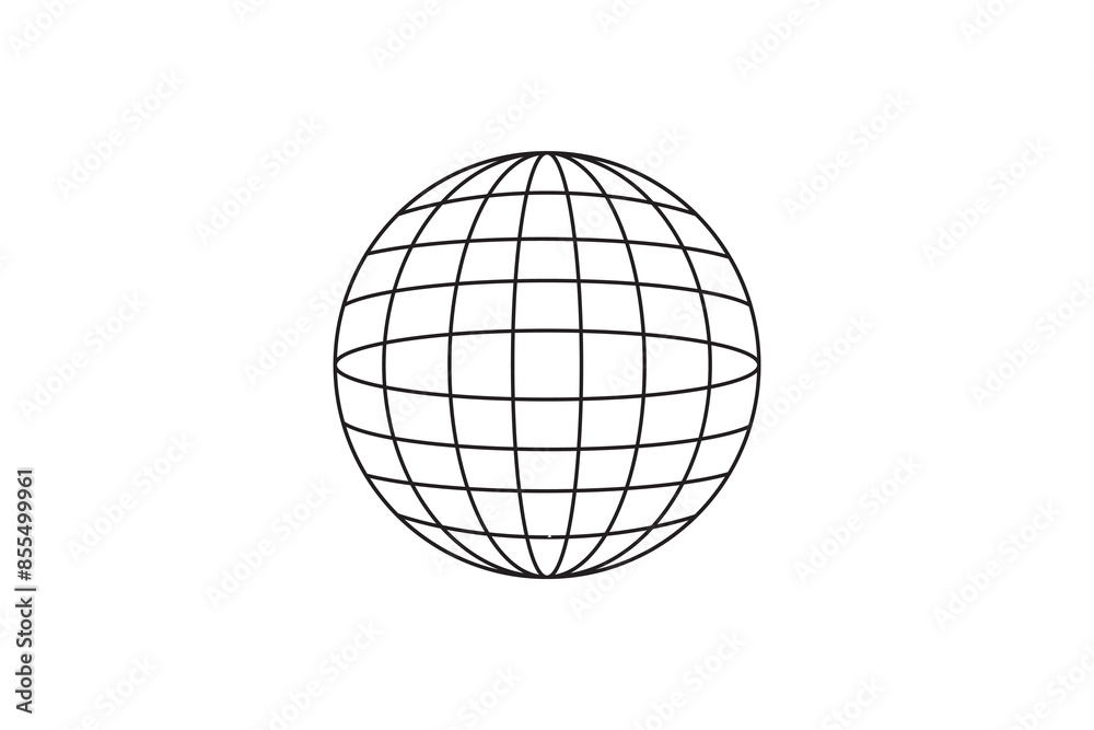 Globe icon in isolated vector on white background. One earth globe line icon vector illustration. Globe grid spheres. Geometry globe grid, earth latitude
Globe icon in isolated vector on white background. One earth globe line icon vector illustration. Globe grid spheres. Geometry globe grid, earth latitude