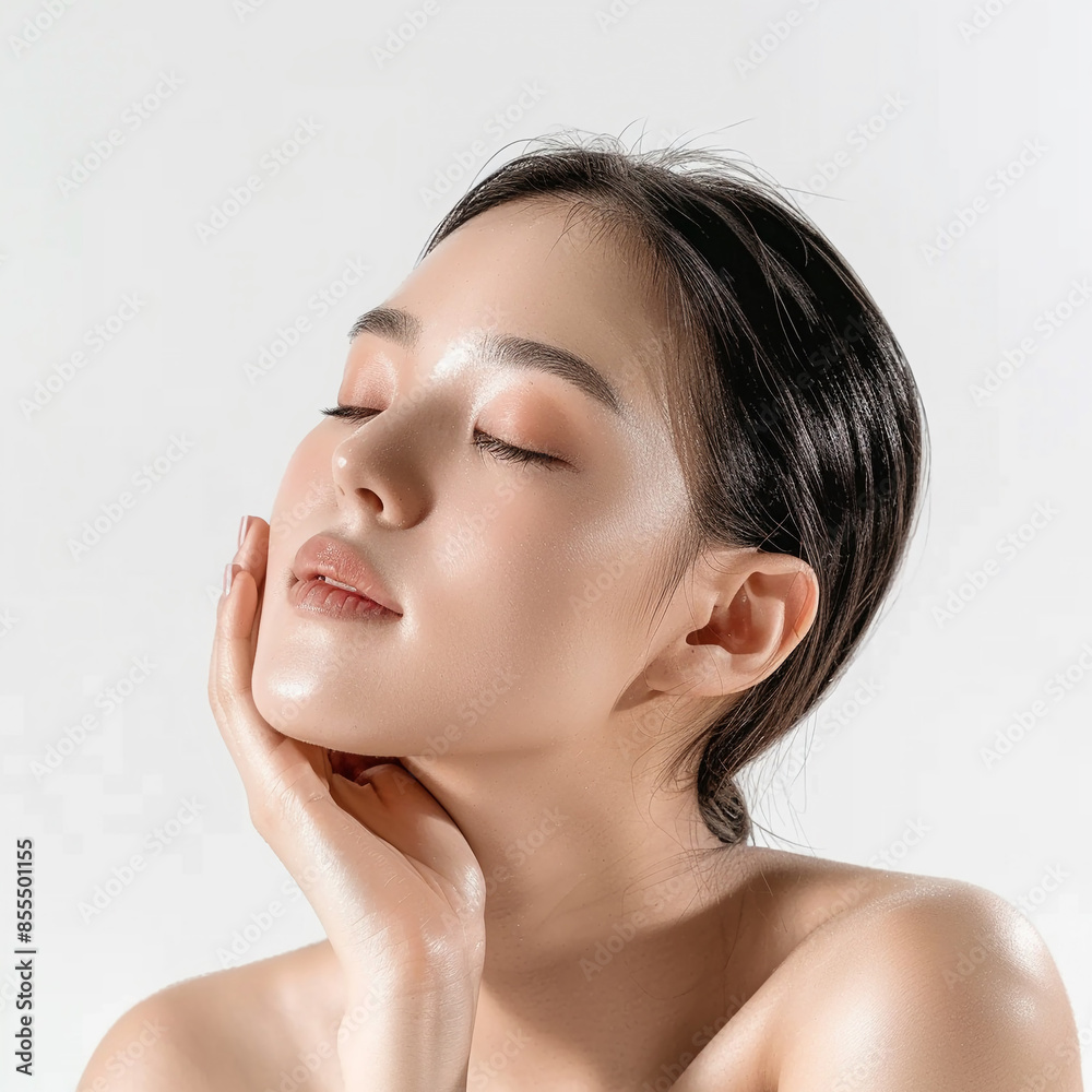 Beauty Asian women spa skin healthy on 100% isolate white background. Beauty Asian women spa skin healthy on 100% isolate white background.