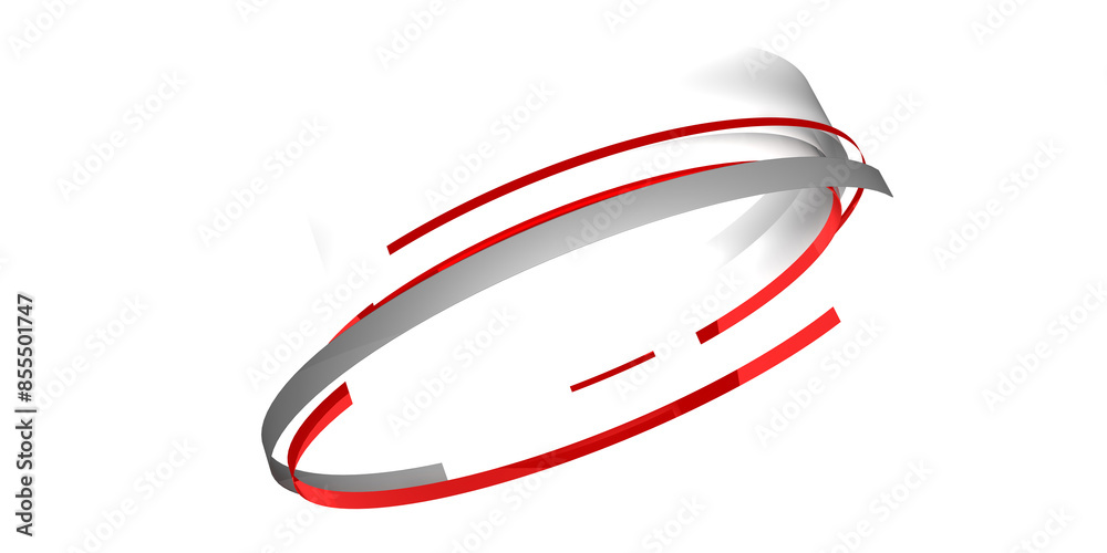 Naklejka premium abstract 3d ring red and white