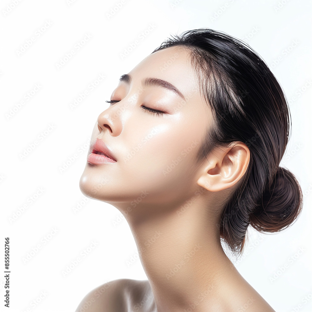 Beauty Korean Asian women spa skin healthy on 100% isolate white background. Beauty Korean Asian women spa skin healthy on 100% isolate white background.