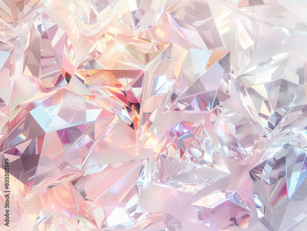 Cluster of colorful crystals, both jagged and smooth Cluster of colorful crystals, both jagged and smooth