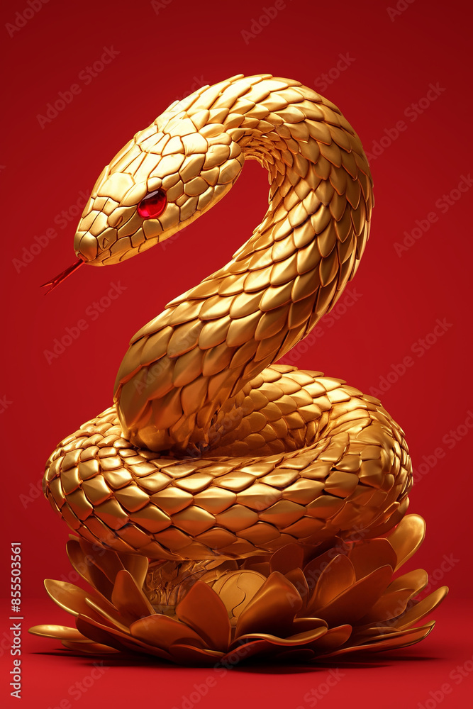 Naklejka premium Happy New Year of the Snake according to the Chinese calendar 2025 year of the snake. Background with snake