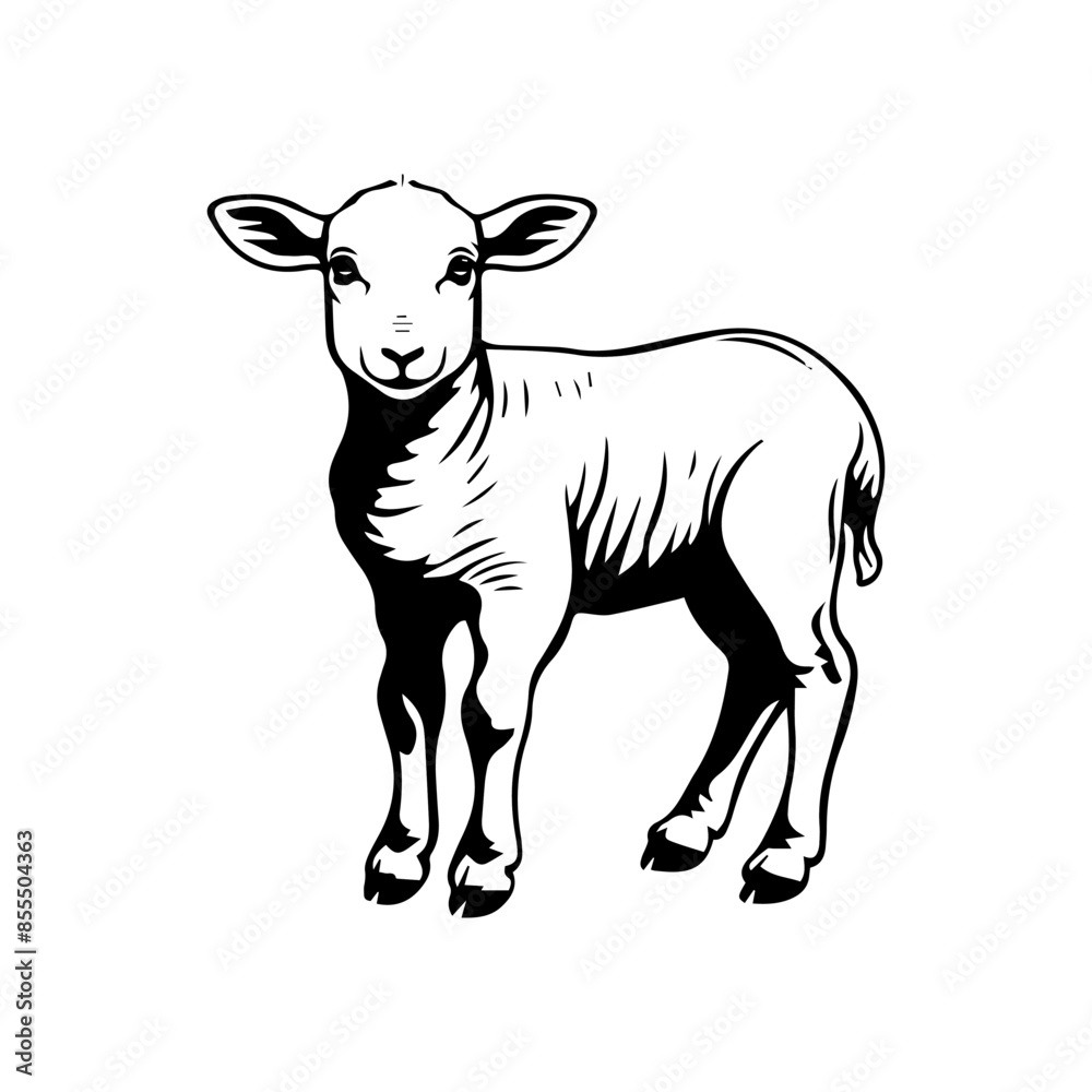 Fototapeta premium illustration of a sheep