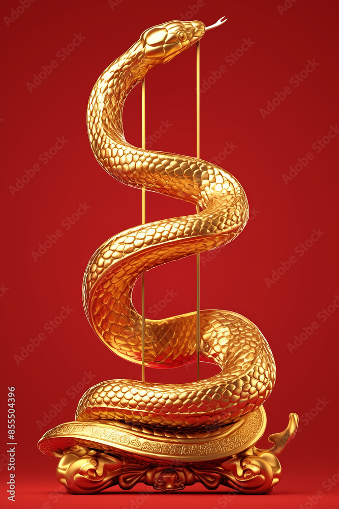 Obraz premium Happy New Year of the Snake according to the Chinese calendar 2025 year of the snake. Background with snake