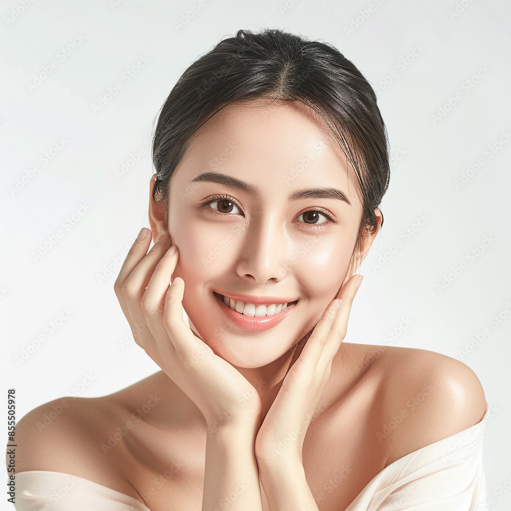Beauty Asian women spa skin healthy on 100% isolate white background. Beauty Asian women spa skin healthy on 100% isolate white background.