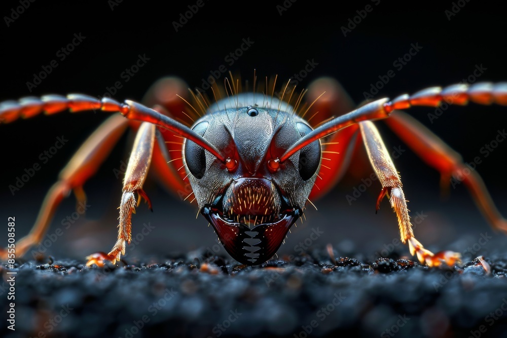 Fototapeta premium Close-Up Portrait of a Red Ant