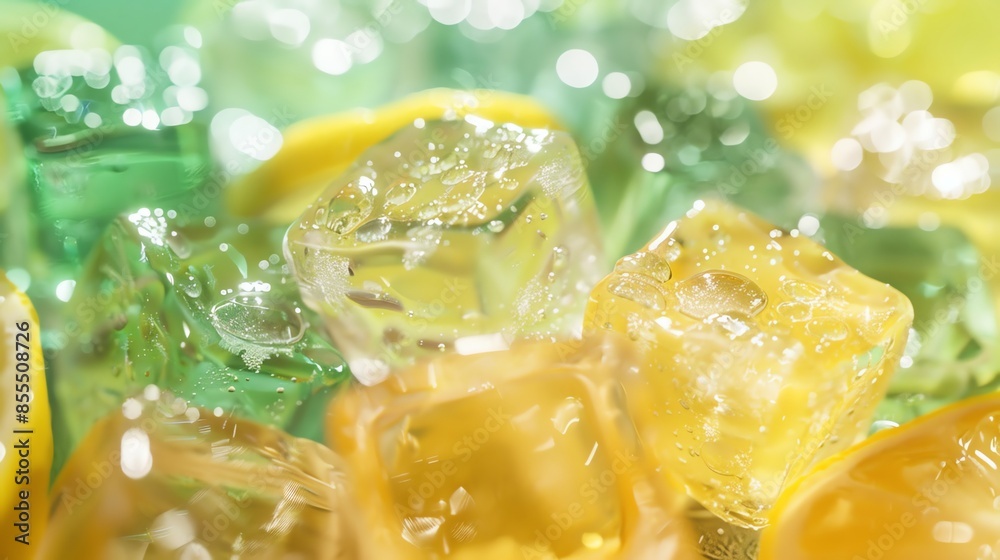 ice cubes green and yellow colors light lemon, slice, diet, beverage, apple,ice, water, glass, drink, ice cubes green and yellow colors light lemon, slice, diet, beverage, apple,ice, water, glass, drink,