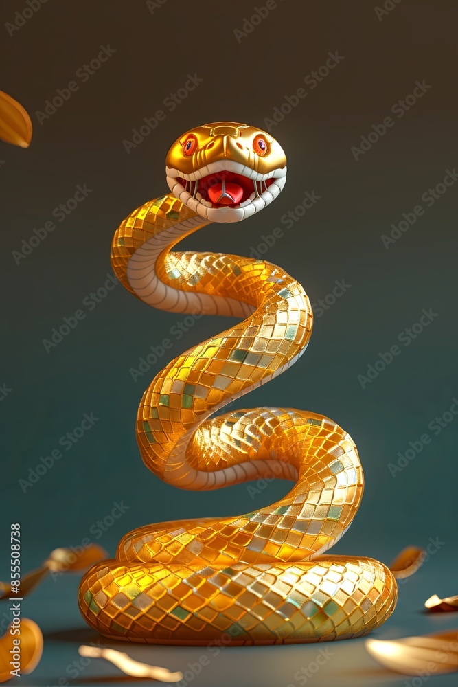 Obraz premium Happy New Year of the Snake according to the Chinese calendar 2025 year of the snake. Background with snake
