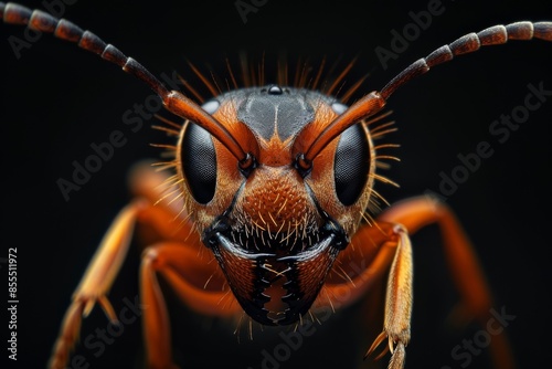 Close-Up Portrait of a Red Ant