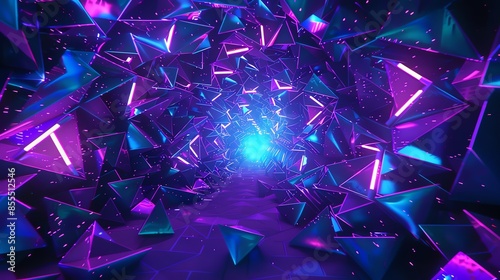 wallpaper modern hypnotic green little triangles patterns neon blue and green, purple, 16:9, background for banners, advertising backgrounds, website backgrounds