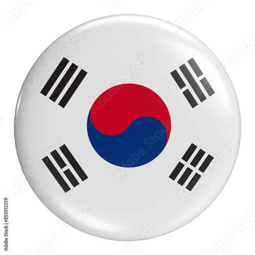 Photography Korea round flag icon with transparent background