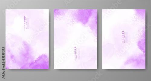 Set of creative hand painted abstract watercolor background. Design for your cover, date, postcard, banner, logo.