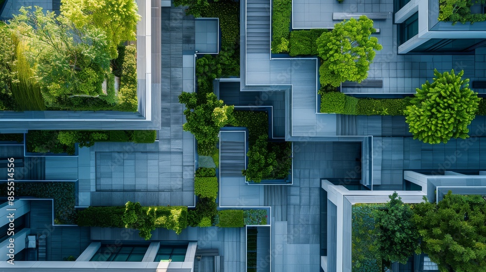 Fototapeta premium Aerial photograph providing a unique perspective on interior decor composition