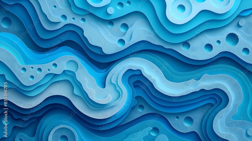 3. Generate a vector illustration of a textured blue paper cut relief, offering a modern and artistic backdrop for banners and promotional materials 3. Generate a vector illustration of a textured blue paper cut relief, offering a modern and artistic backdrop for banners and promotional materials