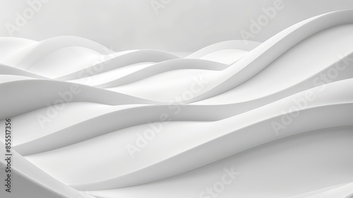 Wallpaper Mural Pure white wave forms gracefully intersect a clean backdrop, showcasing a minimalist and sophisticated design Torontodigital.ca