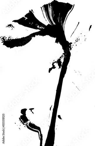 abstraction in black ink, abstract ink painting of a flower, ink like a flower, ink prints, blot, stain, blotch, graphic drawing