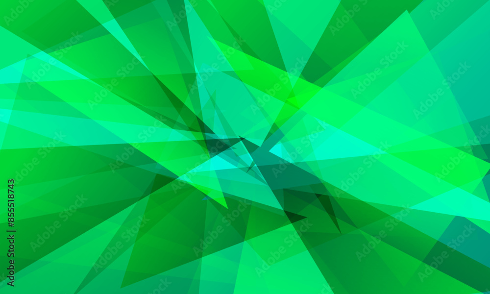 Obraz premium abstract green fractal geometric triangle polygon shape background