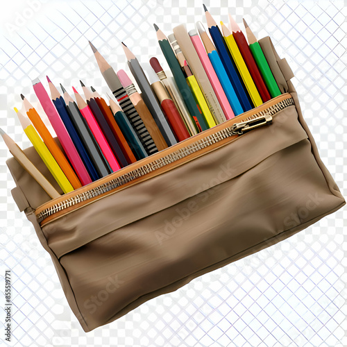 pencil bag png stickers on a transparent background