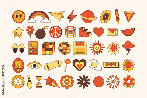 Groovy Retro Elements Collection
