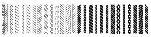 Rope brushes set. Knit patterns. Rope collections.
