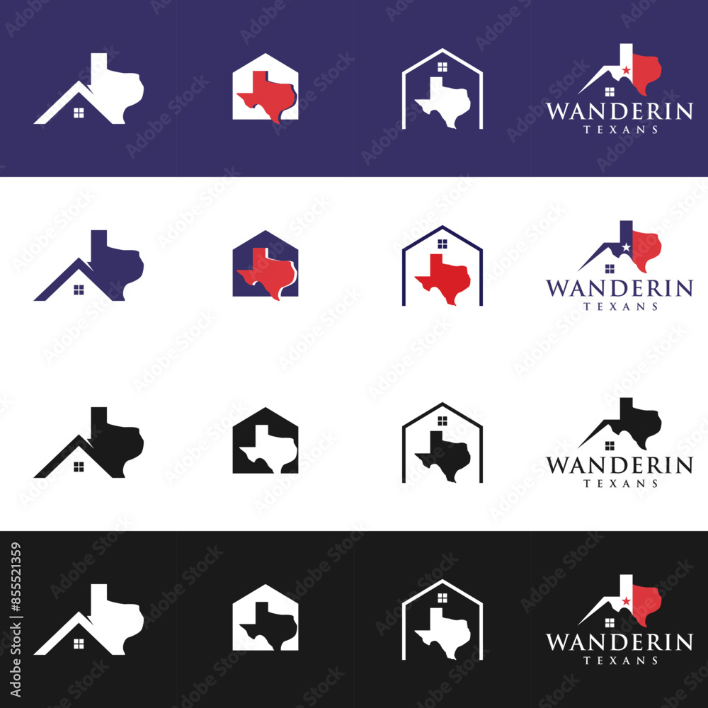 Fototapeta premium texas vector designs, texas and real estate, roofs, houses, texas and buildings