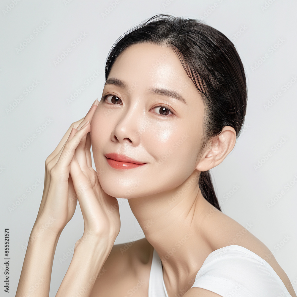 35-39 year old Beauty Russian women spa skin healthy on 100% isolate white background. 35-39 year old Beauty Russian women spa skin healthy on 100% isolate white background.