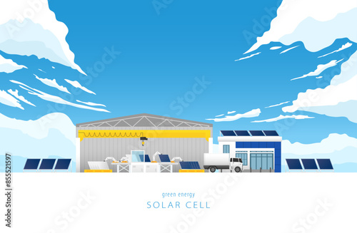 solar cell energy with solar cell  manufactoring, transportation and installation
