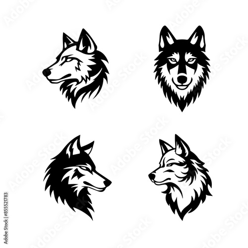wolf head vector