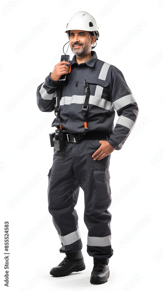portrait of a smiling architect, engineer or construction worker isolated on white background portrait of a smiling architect, engineer or construction worker isolated on white background