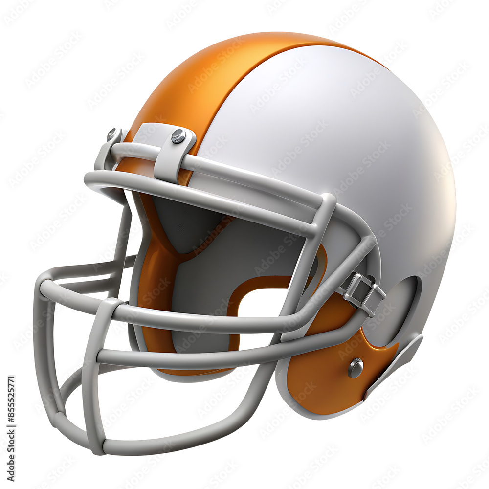 Fototapeta premium helm rugby icon orange color in plastic 3d style