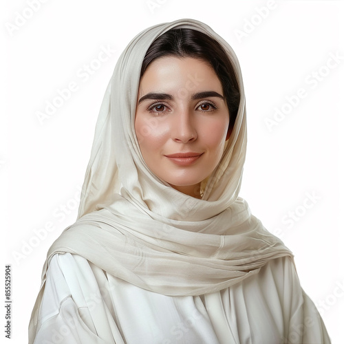 35-39 year old Beauty Brazilian women spa skin healthy on 100% isolate white background. photo