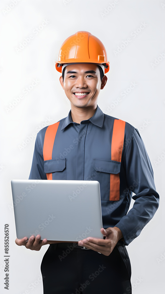 portrait of a smiling architect, engineer or construction worker isolated on white background portrait of a smiling architect, engineer or construction worker isolated on white background