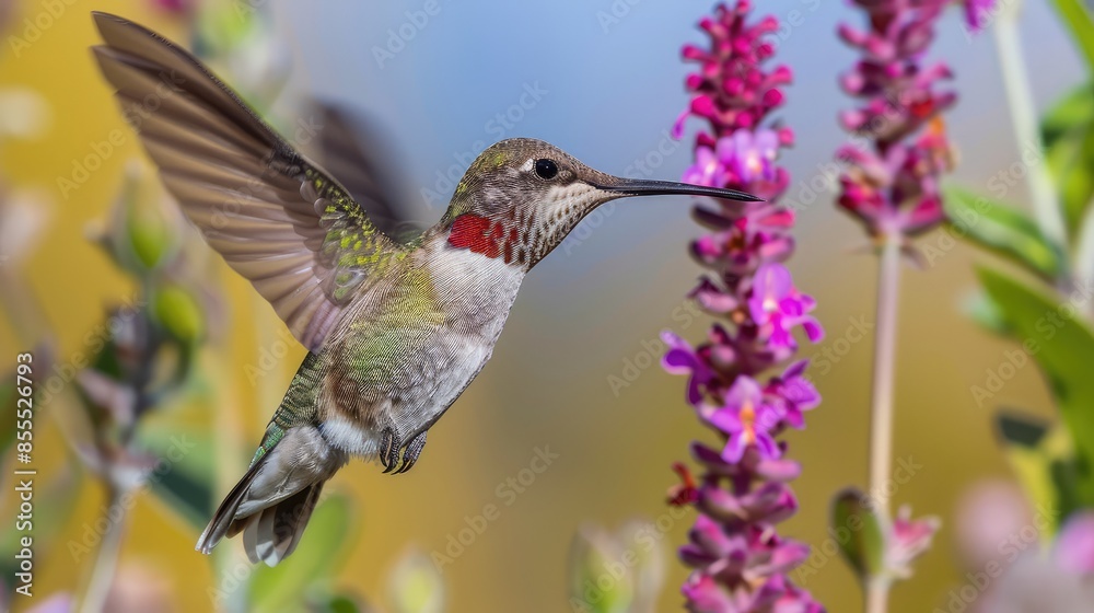 Fototapeta premium hummingbird and flower.