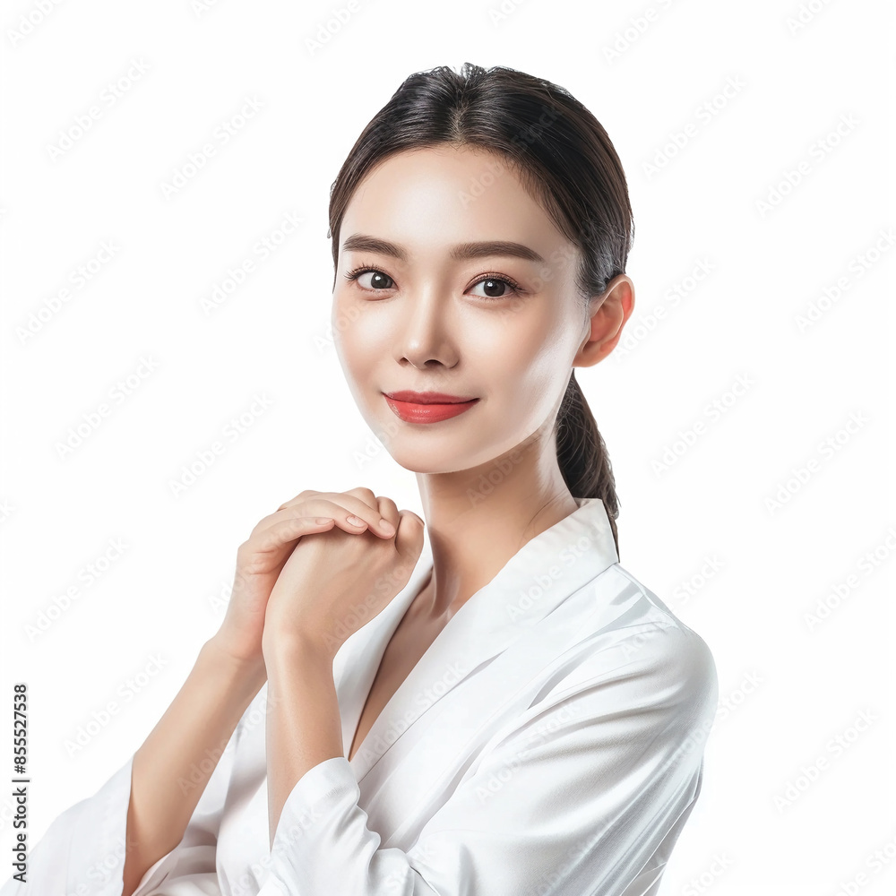 Beauty Asian women spa skin healthy on 100% isolate white background. Beauty Asian women spa skin healthy on 100% isolate white background.