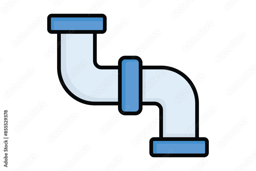 Water pipe icon. icon related to water distribution. colored outline icon style. distribution elements vector illustration Water pipe icon. icon related to water distribution. colored outline icon style. distribution elements vector illustration
