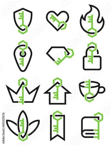 Set Key Logo Element Vector Design Collection