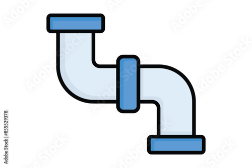 Water pipe icon. icon related to water distribution. colored outline icon style. distribution elements vector illustration