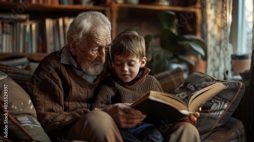 Wallpaper Mural Grandparents are reading books to their grandchildren Torontodigital.ca