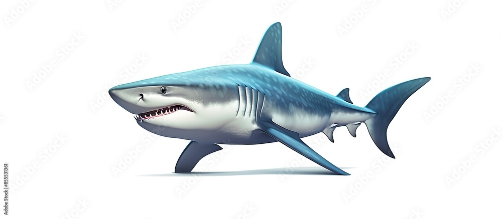 A cartoon shark with a big smile on its face