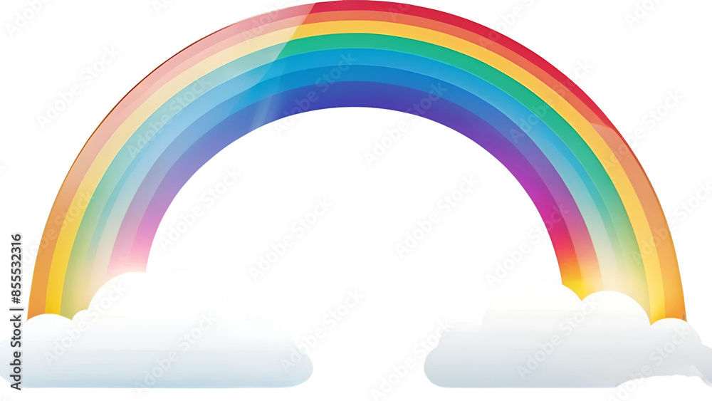 Rainbow logo with clouds vector icon isolated on white background Rainbow logo with clouds vector icon isolated on white background