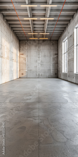 Wallpaper Mural Empty warehouse building interiors in neutral tones with ample copy space. Concept image on commerce, stock, storage and industrial businesses. Torontodigital.ca