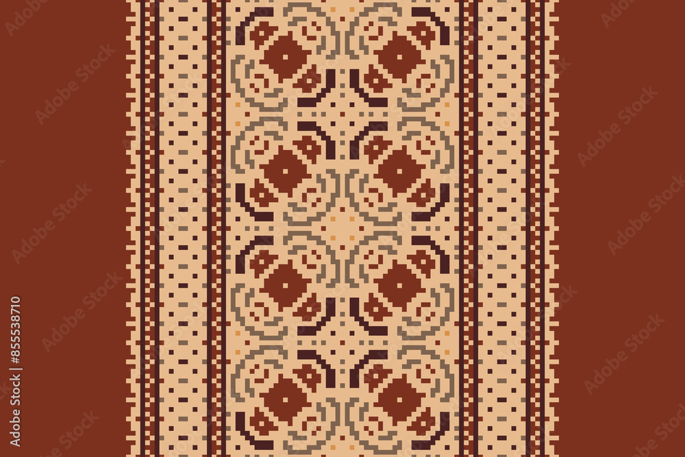 Ethnic Ikat tropical seamless pattern. Motif ethnic handmade beautiful Ikat art.Ikat ethnic tribal, boho colors seamless wallpaper. Abstract traditional