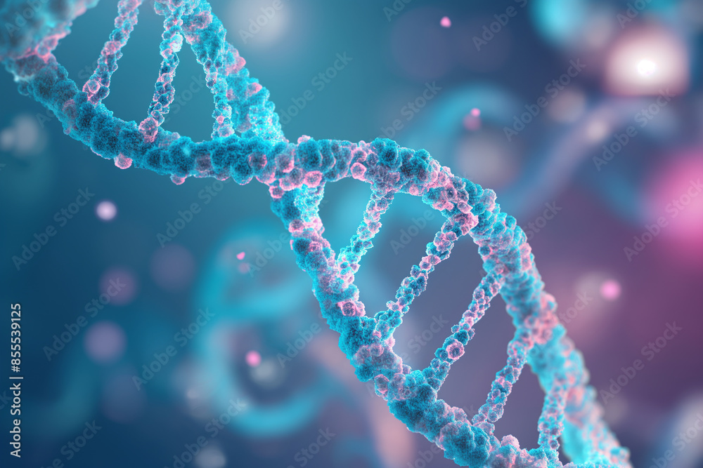 dna strand on blue background, in the style of light purple and dark emerald, soft edges and blurred details, infrared, light cyan and gold,Generative AI dna strand on blue background, in the style of light purple and dark emerald, soft edges and blurred details, infrared, light cyan and gold,Generative AI