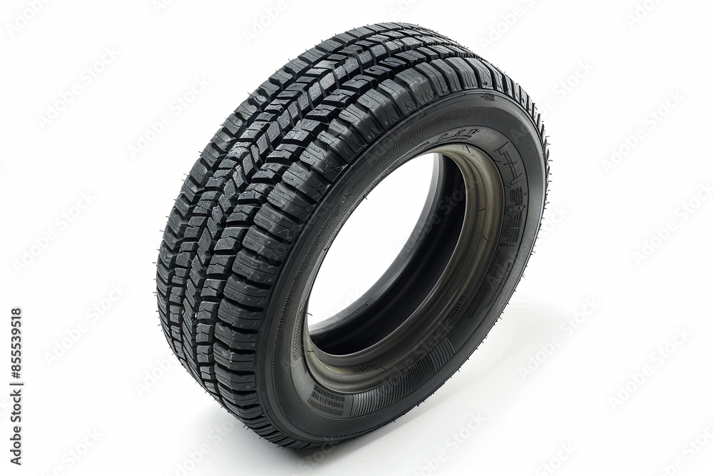 Car tire displayed isolated on a white background Car tire displayed isolated on a white background