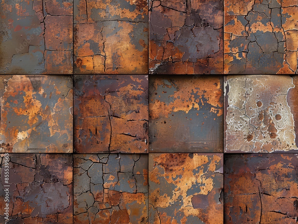 Worn metal surface displaying weathered signs of rust and deterioration Worn metal surface displaying weathered signs of rust and deterioration