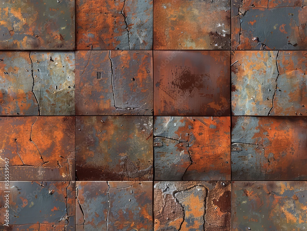 Weathered metal surface with visible signs of rust and deterioration Weathered metal surface with visible signs of rust and deterioration